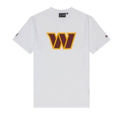 Koszulka Washington Commanders NFL. Białe koszulki sportowe męskie New Era, s, bez wzorów, z bawełny, bez kołnierzyka, bez ramiączek, do piłki nożnej. Za 126.50 zł.