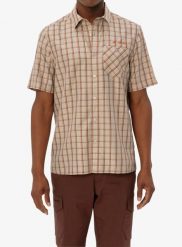 Koszula turystyczna męska Vaude Albsteig Shirt III. Brązowe koszule męskie Vaude, na wiosnę, l, bez wzorów, z lyocellu, bez kołnierzyka, bez ramiączek. Za 153.99 zł.