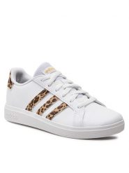Adidas Sneakersy Grand Court 2.0 Kids IG1187 Biały. Białe buty sportowe dziewczęce Adidas, bez wzorów, ze skóry, bez zapięcia. Za 134.99 zł.