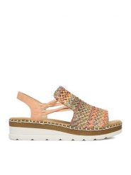 Rieker Sandały CEO-V1241-90 Kolorowy. Sandały damskie Rieker, bez wzorów, z materiału, bez obcasa, na koturnie, bez zapięcia. Za 319.99 zł.