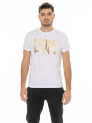 Koszulka Leone Stripe Gold Stretch Cotton z krótkim rękawem dla mężczyzn. Czarne koszulki sportowe męskie LEONE 1947 APPAREL, l, bez wzorów, z bawełny, bez kołnierzyka, bez ramiączek, na fitness i siłownię. Za 164.19 zł.