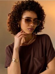 Okulary przeciwsłoneczne z gradientem - złoty. Żółte okulary przeciwsłoneczne damskie Sinsay. Za 19.99 zł.