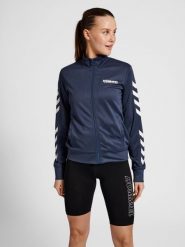 Damska bluza dresowa zapinana na zamek Hummel Legacy. Niebieskie bluzy damskie Hummel, na wiosnę, s, bez wzorów, z dresówki, bez kaptura. Za 194.95 zł.