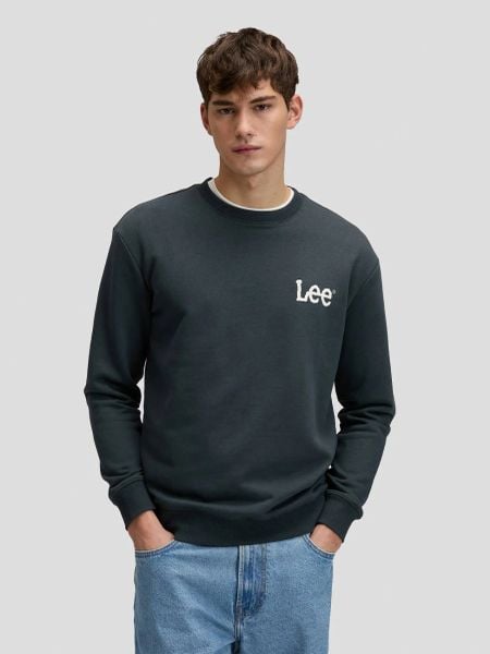MESKA BLUZA LEE WOBBLY LEE SWS WASHED BLACK 112376439. Czarne bluzy męskie Lee, xxl, bez wzorów, bez kaptura. Za 129.99 zł.