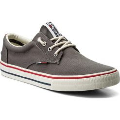 Tenisówki TOMMY JEANS - Textile Sneaker EM0EM00001 Steel Grey 039. Szare trampki męskie Tommy Jeans, z gumy. W wyprzedaży za 199.00 zł.