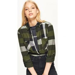 Koszula w kratę - Khaki. Brązowe koszule damskie Cropp. W wyprzedaży za 39.99 zł.