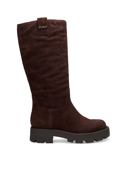 Guess Kozaki FLFL2Y SUE11 Brązowy. Brązowe kozaki damskie Guess, ze skóry, bez obcasa, na płaskiej podeszwie. Za 824.99 zł.