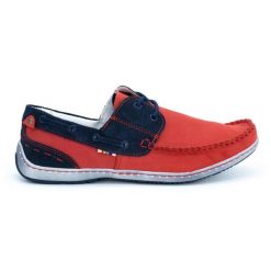 KOMODO Buty męskie mokasyny 902 czerwone. Czerwone mokasyny męskie z gumy, casualowe. Za 362.62 zł.