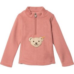 Bluza w kolorze łososiowym. Czerwone bluzy dla niemowląt Steiff, z aplikacjami, bez ramiączek, bez kaptura. W wyprzedaży za 58.95 zł.