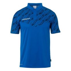 Polo Uhlsport Progressive 28. Białe koszulki polo męskie Uhlsport, bez wzorów, bez kołnierzyka, bez ramiączek, do piłki nożnej. Za 171.00 zł.