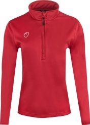 Bluza damska Playerlayer z 1/4 zamkiem i wydłużonym tyłem. Czerwone bluzy damskie LOWRANCE, xs, bez wzorów, z materiału, bez kaptura. Za 122.99 zł.