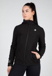 Mina Softshell Kurtka - Czarny. Czarne kurtki sportowe damskie GORILLA WEAR, s, bez wzorów, z elastanu, bez kaptura, na fitness i siłownię. Za 458.00 zł.