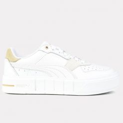 Buty damskie trampki sportowe Puma CALI COURT MATCH. Białe obuwie sportowe damskie Puma, bez wzorów, z gumy, eleganckie, bez zapięcia. Za 209.00 zł.