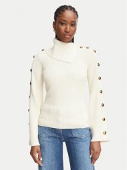 Elisabetta Franchi Golf MK-03S-66E2-V420 Brązowy jasny Slim Fit. Brązowe swetry damskie Elisabetta Franchi, s, bez wzorów, z wiskozy, bez kołnierzyka, bez ramiączek, bez kaptura. Za 1,799.00 zł.