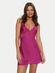 Hunkemöller Koszula nocna Nina 206648 Różowy Regular Fit. Czerwone piżamy damskie Hunkemöller, xl, bez wzorów, z syntetyku, bez ramiączek. Za 119.99 zł.
