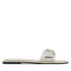 Klapki Calvin Klein. Szare klapki damskie Calvin Klein, bez wzorów, bez obcasa. Za 309.99 zł.