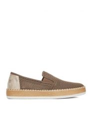 Rieker Espadryle CEO-L7873-64 Szary. Szare espadryle damskie Rieker, bez wzorów, z materiału, bez obcasa, bez zapięcia. Za 319.99 zł.