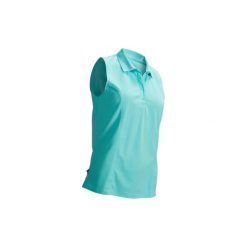Koszulka polo do golfa bez rękawów damska. Niebieskie koszulki sportowe damskie INESIS, xl, bez wzorów, z materiału, bez kołnierzyka, bez ramiączek, na golfa. Za 59.99 zł.