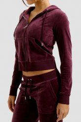 JUICY COUTURE Fioletowa damska bluza Robertson Hoodie. Fioletowe bluzy damskie Juicy Couture, s, bez wzorów, z elastanu, bez kaptura. W wyprzedaży za 303.99 zł.