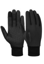 Rękawiczki Reusch Ashton Touch-Tect. Czarne rękawiczki damskie Reusch, bez wzorów, z materiału. Za 148.15 zł.