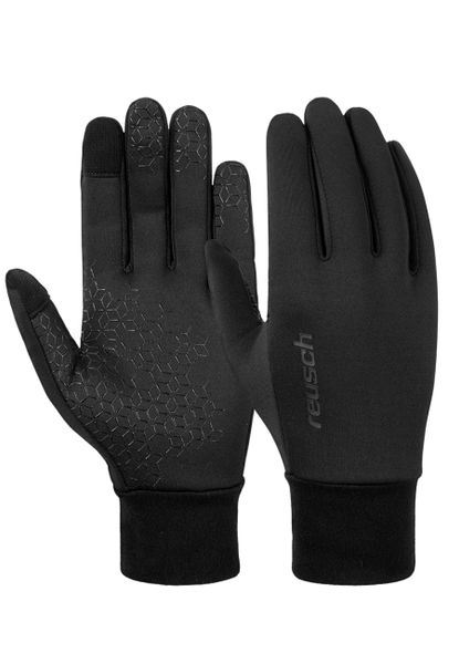 Rękawiczki Reusch Ashton Touch-Tect. Czarne rękawiczki damskie Reusch, bez wzorów, z materiału. Za 145.25 zł.