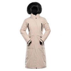 Parka dla kobiet Alpine Pro Wussa. Brązowe parki damskie Alpine Pro, m, z aplikacjami, z futra, eleganckie, bez kaptura. Za 866.35 zł.