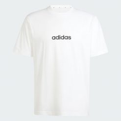 Koszulka Essentials Linear Single. Białe koszulki sportowe męskie Adidas, l, bez wzorów, z bawełny, bez kołnierzyka, bez ramiączek, na fitness i siłownię. Za 89.95 zł.