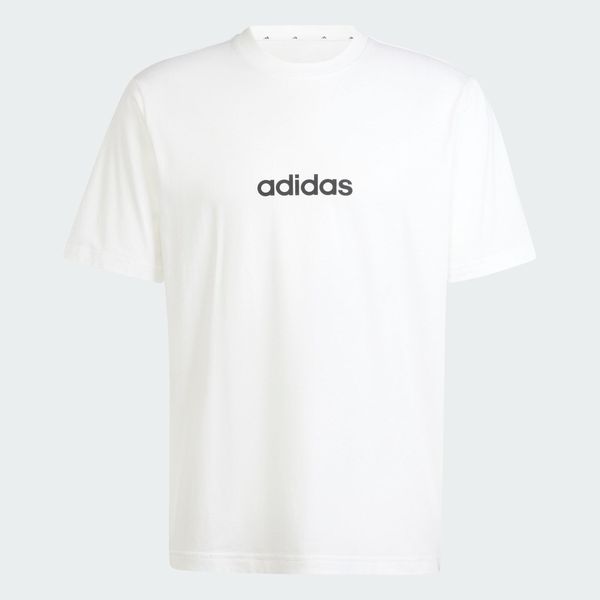 Koszulka Essentials Linear Single. Białe koszulki sportowe męskie Adidas, s, bez wzorów, z bawełny, bez kołnierzyka, bez ramiączek, na fitness i siłownię. Za 89.95 zł.