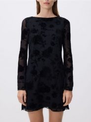 Sukienka mini w kwiaty - czarny. Czarne sukienki damskie Reserved, na co dzień, l, bez wzorów, z dzianiny, bez kołnierzyka, bez ramiączek, mini, proste. Za 109.99 zł.