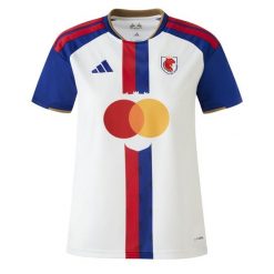 Koszulka domowa damska OL Lyonnes 2026/27. Białe koszulki sportowe damskie Adidas, m, bez wzorów, z materiału, bez kołnierzyka, bez ramiączek, na fitness i siłownię. Za 423.00 zł.