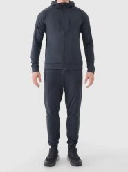 Spodnie treningowe z jednostronnie drapanej dzianiny męskie szare 4F Szary 3XL. Szare spodnie sportowe męskie 4f, m, bez wzorów, z dzianiny. Za 179.99 zł.