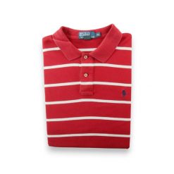 Second life - Polo Ralph Lauren koszulka męska z krótkim rękawem - Stan dobry. Czerwone koszulki polo męskie Ralph Lauren, m, bez wzorów, z materiału, bez kołnierzyka, bez ramiączek, na golfa. Za 106.46 zł.