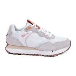 Zamszowe Lekkie Buty Sportowe Damskie Big Star RR274235 HI-POLY System Beżowe beżowy. Brązowe obuwie sportowe damskie bez wzorów, z zamszu. Za 371.03 zł.