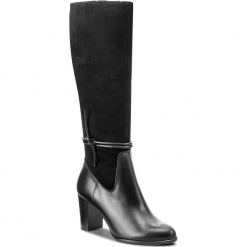 Kozaki GINO ROSSI - Frida DKH556-S47-0175-9999-F 99/99. Czarne kozaki damskie marki Gino Rossi, z materiału. W wyprzedaży za 399.00 zł.