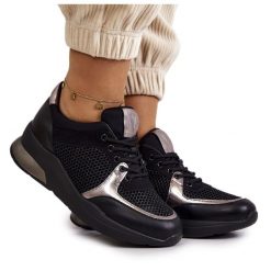 Vinceza Modne Buty Sportowe Damskie Sneakersy Czarne Danielle. Czarne obuwie sportowe damskie bez wzorów, ze skóry ekologicznej. Za 262.40 zł.