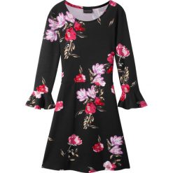 Sukienka w kwiaty bonprix czarny z nadrukiem. Sukienki dla dziewczynek marki bonprix. Za 74.99 zł.