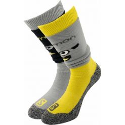 Zestaw 2 szt. Salomon Jr Diablo M, szaro-żółty. Szare skarpety damskie Salomon, bez wzorów, z elastanu. Za 165.99 zł.
