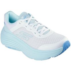 Adidasy Skechers Max Cushioning Endea, Kobiety. Niebieskie obuwie sportowe damskie Skechers, bez wzorów, z materiału, trekkingowe, Skechers Sport. Za 353.00 zł.