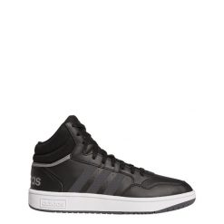 Buty Hoops 3.0 Mid Classic. Białe obuwie sportowe damskie Adidas, bez wzorów, do koszykówki. W wyprzedaży za 277.40 zł.