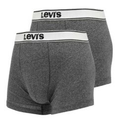 Bokserki Męskie Z Logo (zestaw 2 Sztuk). Szare bokserki męskie Levi's, m, bez wzorów, z bawełny. Za 157.99 zł.