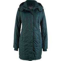Długa kurtka pikowana, ocieplana bonprix niebieskozielony. Niebieskie kurtki damskie bonprix, bez wzorów, długie, bez kaptura. Za 189.99 zł.