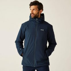 Kurtka męska zimowa ocieplana Thornridge. Niebieskie kurtki męskie Regatta, na zimę, m, bez wzorów, z materiału, z kapturem. Za 270.00 zł.