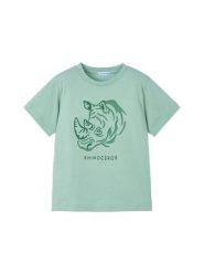Mayoral T-Shirt 3042 Zielony Regular Fit. Zielone t-shirty dla chłopców Mayoral, bez wzorów, z bawełny, bez ramiączek. Za 49.99 zł.