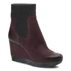 Bordowe Botki Simen Damskie Buty Na Koturnie. Czerwone botki damskie Simen, na jesień, z nubiku, bez obcasa, na koturnie, bez zapięcia. Za 269.00 zł.