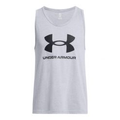 Tank top Under Armour Sporstyle Logo. Czarne buty sportowe męskie Under Armour, bez wzorów, z bawełny, sportowe, bez kołnierzyka. Za 186.50 zł.