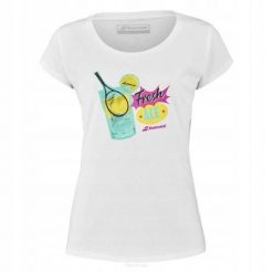 Koszulka tenisowa damska Babolat Exercise Message tee. Białe t-shirty damskie BABOLAT, xs, bez wzorów, z bawełny, bez kołnierzyka. Za 60.00 zł.