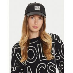 Czapka z daszkiem EA7 Emporio Armani. Czarne czapki i kapelusze damskie EA7 Emporio Armani, bez wzorów. Za 159.99 zł.