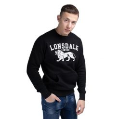 Bluza z okrągłym dekoltem Lonsdale Kersbrook. Czarne bluzy męskie Lonsdale, m, bez wzorów, bez kaptura. Za 164.50 zł.