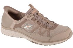 Buty Skechers Slip-ins Gratis Sport Beżowe. Brązowe trampki i tenisówki damskie Skechers, bez wzorów, z materiału, casualowe, bez zapięcia. Za 329.99 zł.