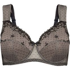 Biustonosz "minimizer" bonprix czarno-brunatny. Czarne biustonosze bonprix. Za 44.99 zł.